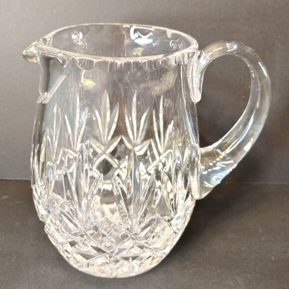 Ceska Crystal Glass Drink Pitcher Diamond Cut? Elegant 5", Vase Table Decor - Picture 2 of 7